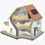 Renovation house which depicts unilin insulation applications throughout the build in walls, roofs, floors and attic